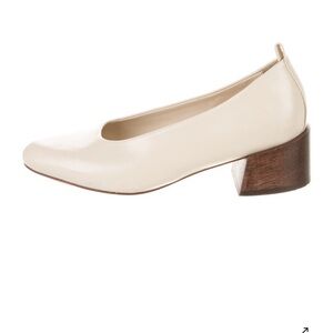Elegant Cream Block Heel Loafers